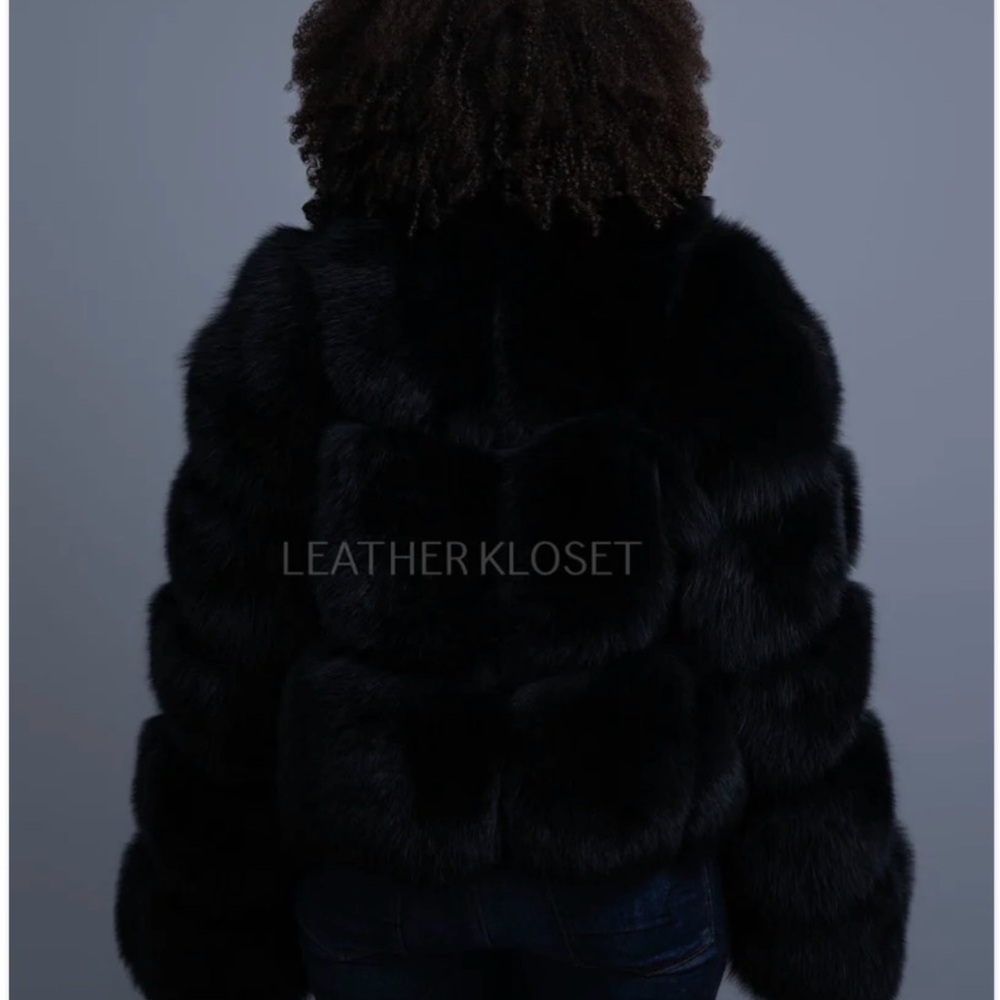 Elegant Black Fox Fur Teddy Jacket